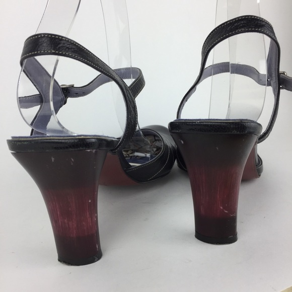 Lisa Nading | Black Leather Strappy Heels - Picture 5 of 8